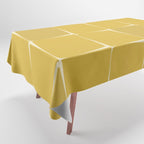 Midcentury Modern Flux Check Grid Pattern in Mustard Tablecloth Gallery Image 1