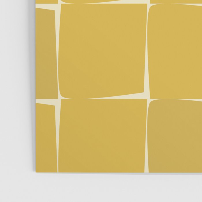 Midcentury Modern Flux Check Grid Pattern in Mustard Poster Gallery Image 3