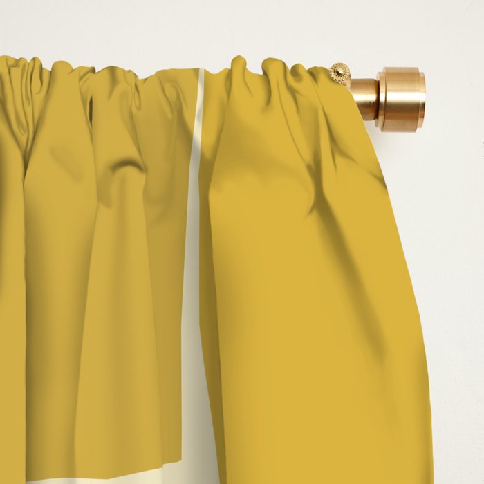 Midcentury Modern Flux Check Grid Pattern in Mustard Window Curtain Gallery Image 2