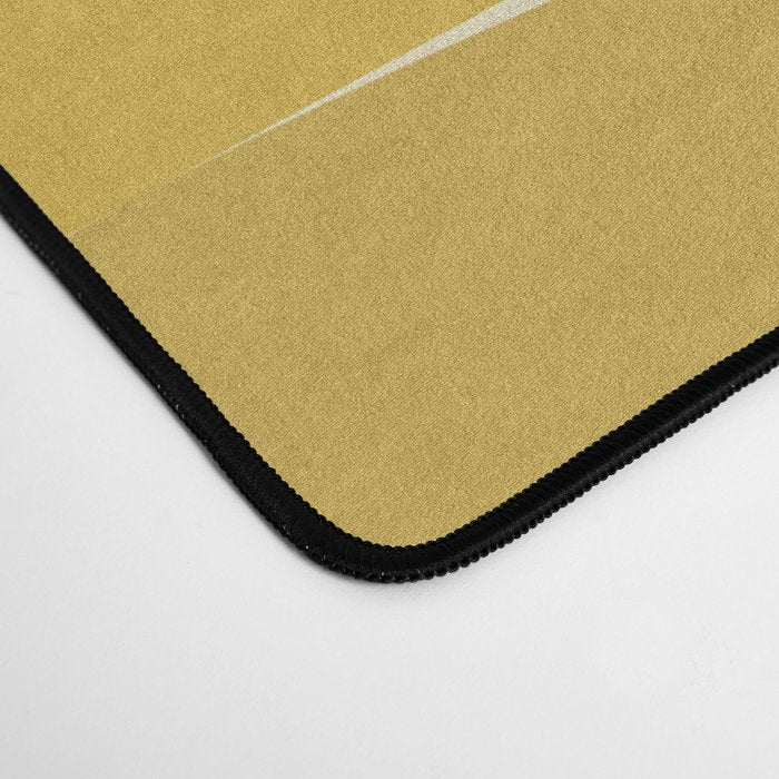 Midcentury Modern Flux Check Grid Pattern in Mustard Desk Mat Gallery Image 4