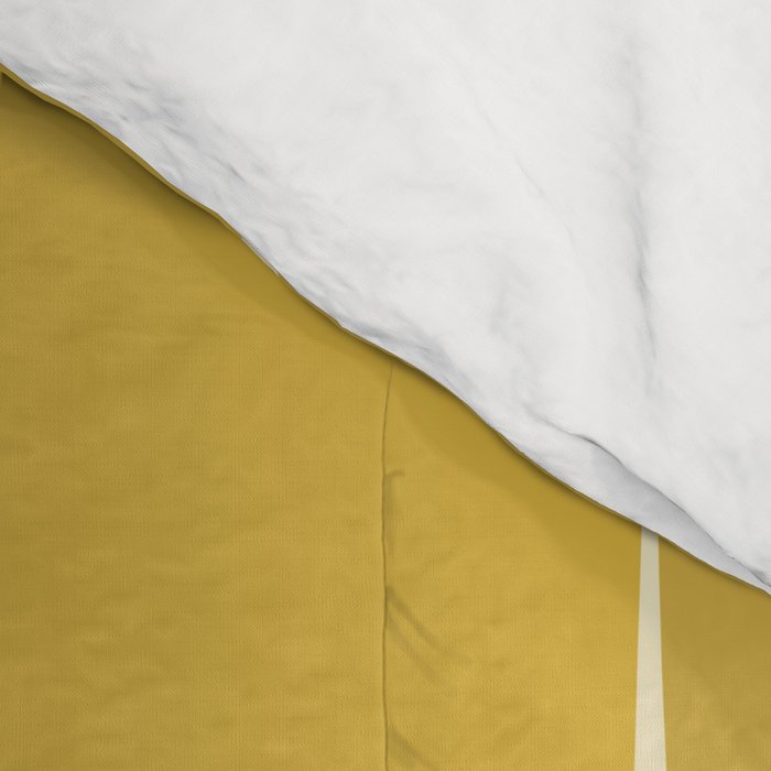 Midcentury Modern Flux Check Grid Pattern in Mustard Comforter Gallery Image 4