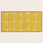 Midcentury Modern Flux Check Grid Pattern in Mustard Desk Mat Gallery Image 3