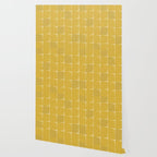 Midcentury Modern Flux Check Grid Pattern in Mustard Wallpaper Gallery Image 2