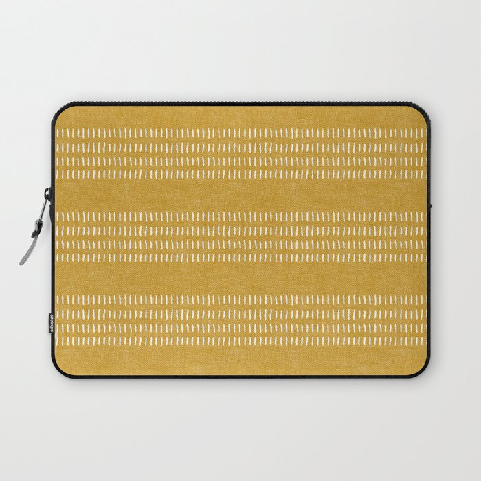 farmhouse stitch - gold Laptop Sleeve Gallery Image 1