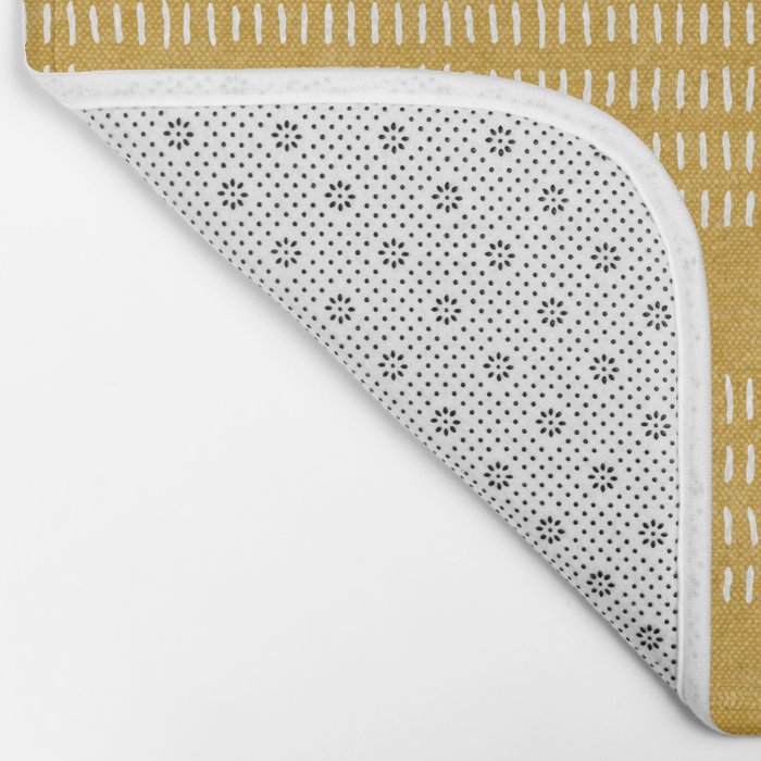 farmhouse stitch - gold Bath Mat Gallery Image 2