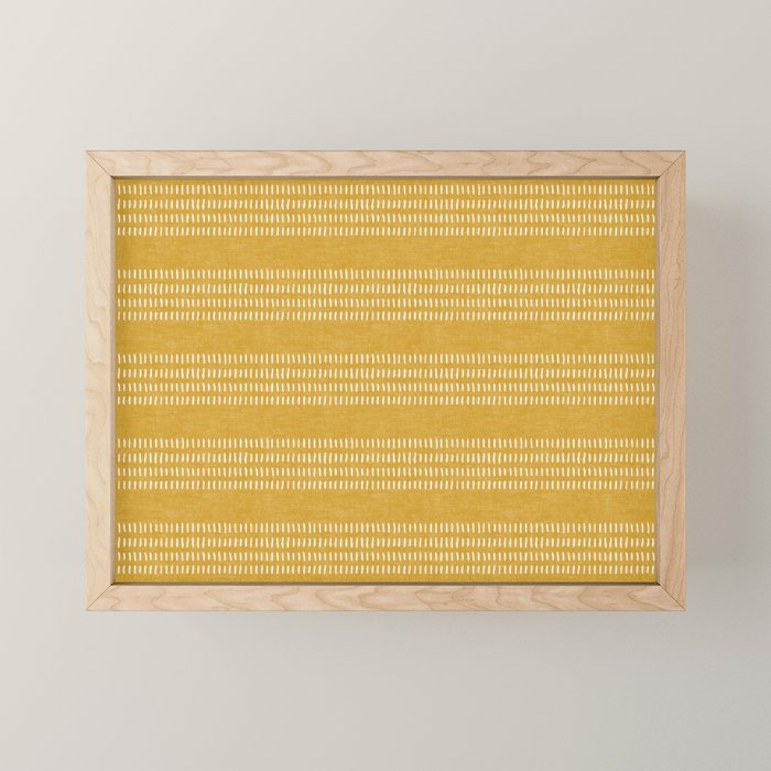 farmhouse stitch - gold Mini Art Print Gallery Image 1