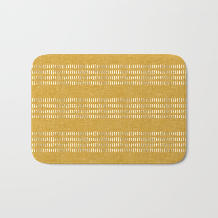 farmhouse stitch - gold Bath Mat Gallery Image 1