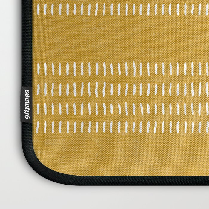 farmhouse stitch - gold Laptop Sleeve Gallery Image 3