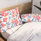 Cherry Blossoms - Melon & Navy Palette Pillow Sham Gallery Image 2