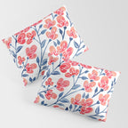 Cherry Blossoms - Melon & Navy Palette Pillow Sham Gallery Image 3