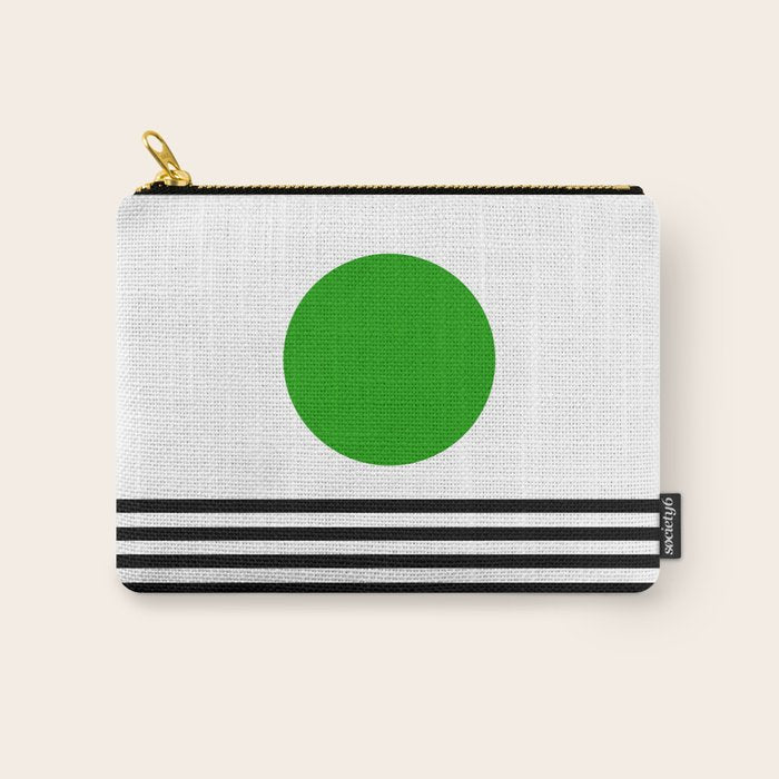 Mid-century Modern Lime Green Minimalist Sunset Over Striped Waves Carry All Pouch Gallery Image 1