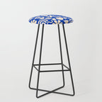 Natural Miscellany Pattern in Bright Blue and Cream Stool Gallery Image 1