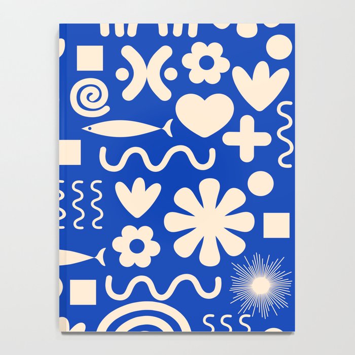 Natural Miscellany Pattern in Bright Blue and Cream Notebook Gallery Image 4