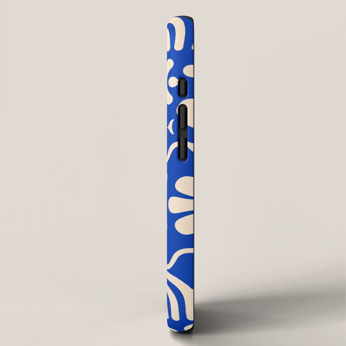Natural Miscellany Pattern in Bright Blue and Cream iPhone Case Gallery Image 2