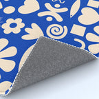 Natural Miscellany Pattern in Bright Blue and Cream Rug Gallery Image 4