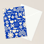 Natural Miscellany Pattern in Bright Blue and Cream Stationery Card Gallery Image 2