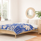 Natural Miscellany Pattern in Bright Blue and Cream Duvet Cover Gallery Image 2