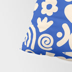 Natural Miscellany Pattern in Bright Blue and Cream Pillow Sham Gallery Image 4