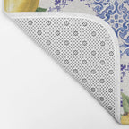 Mediterranean citrus, lemons on blue ceramic tiles Bath Mat Gallery Image 2