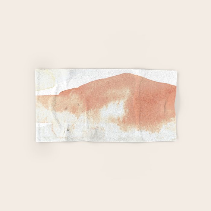 Terra Cotta Hills Abstract Desert Mountain Landsape with Watercolor Bath Towel Gallery Image 1