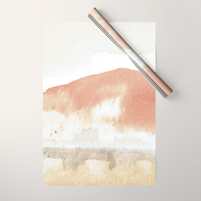 Terra Cotta Hills Abstract Desert Mountain Landsape with Watercolor Wrapping Paper Gallery Image 1