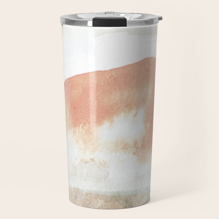 Terra Cotta Hills Abstract Desert Mountain Landsape with Watercolor Travel Mug Gallery Image 1
