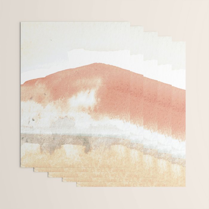 Terra Cotta Hills Abstract Desert Mountain Landsape with Watercolor Wrapping Paper Gallery Image 3