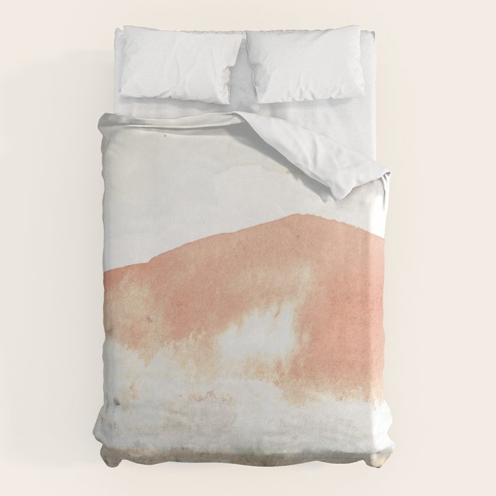 Terra Cotta Hills Abstract Desert Mountain Landsape with Watercolor Duvet Cover Gallery Image 6