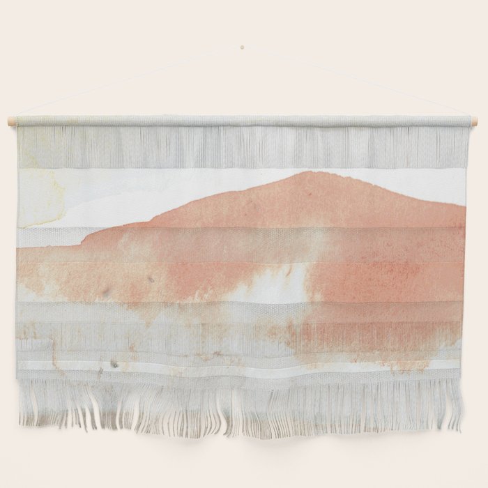 Terra Cotta Hills Abstract Desert Mountain Landsape with Watercolor Wall Hanging Gallery Image 1