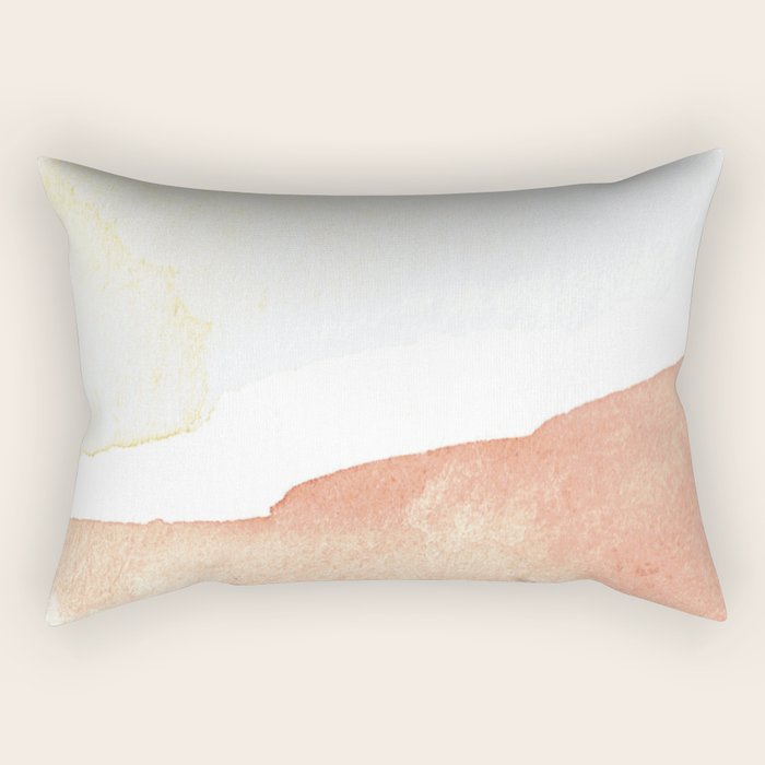 Terra Cotta Hills Abstract Desert Mountain Landsape with Watercolor Rectangular Pillow Gallery Image 2