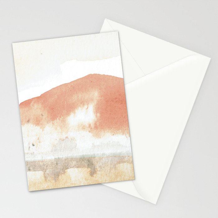Terra Cotta Hills Abstract Desert Mountain Landsape with Watercolor Stationery Card Gallery Image 2