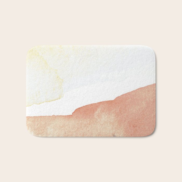 Terra Cotta Hills Abstract Desert Mountain Landsape with Watercolor Bath Mat Gallery Image 1