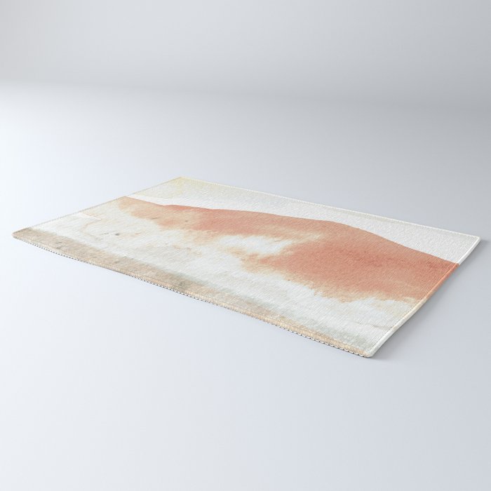 Terra Cotta Hills Abstract Desert Mountain Landsape with Watercolor Rug Gallery Image 3