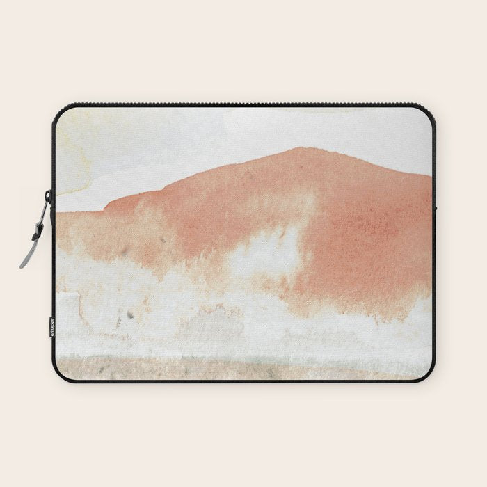 Terra Cotta Hills Abstract Desert Mountain Landsape with Watercolor Laptop Sleeve Gallery Image 1