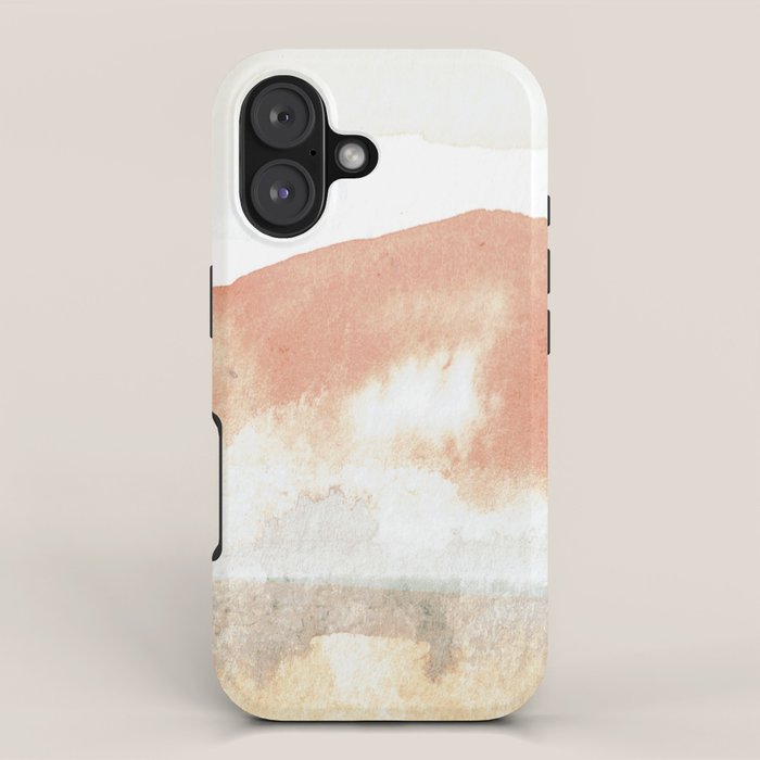 Terra Cotta Hills Abstract Desert Mountain Landsape with Watercolor iPhone Case Gallery Image 1