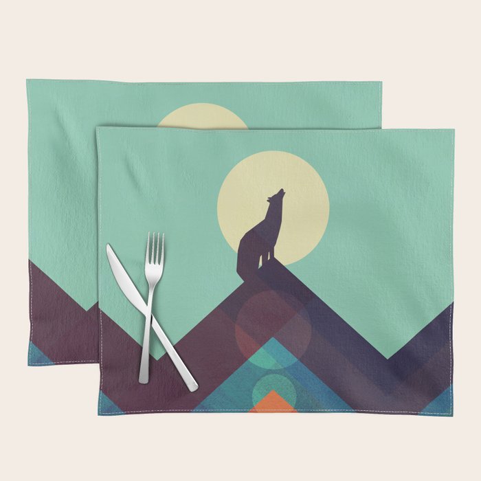Howling Wild Wolf Placemat Gallery Image 1