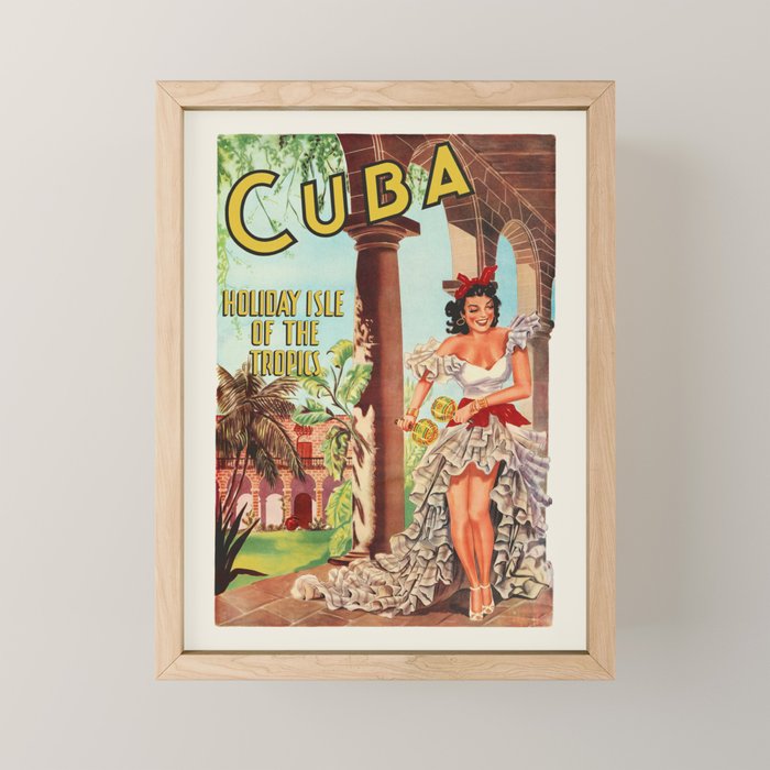 Cuba Vintage Travel Poster, 1949 Mini Art Print Gallery Image 1
