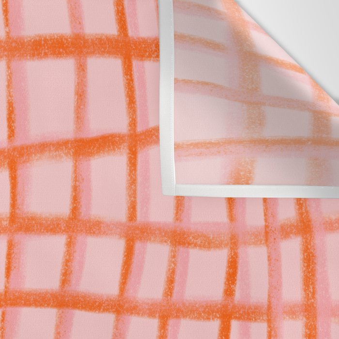 Modern abstract red and pink grids  Wall Tapestry Gallery Image 3
