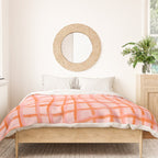 Modern abstract red and pink grids  Duvet Cover Gallery Image 3