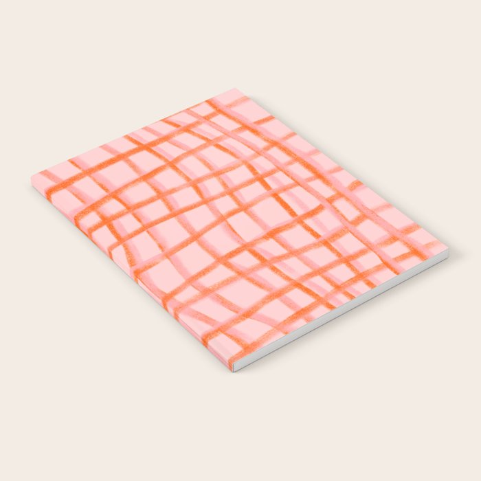 Modern abstract red and pink grids  Notebook Gallery Image 2