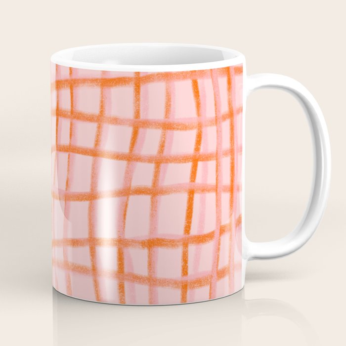 Modern abstract red and pink grids  Coffee Mug Gallery Image 1