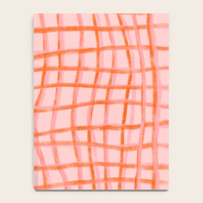 Modern abstract red and pink grids  Notebook Gallery Image 4