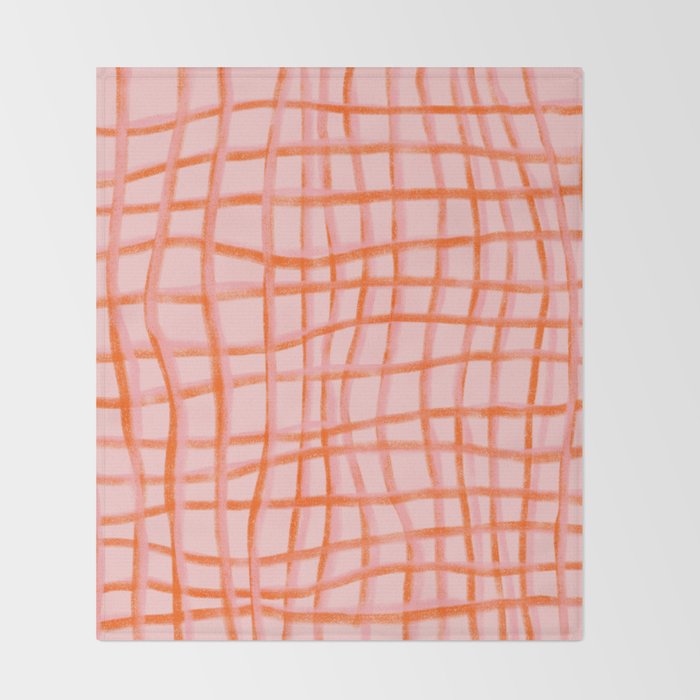 Modern abstract red and pink grids  Throw Blanket Gallery Image 2