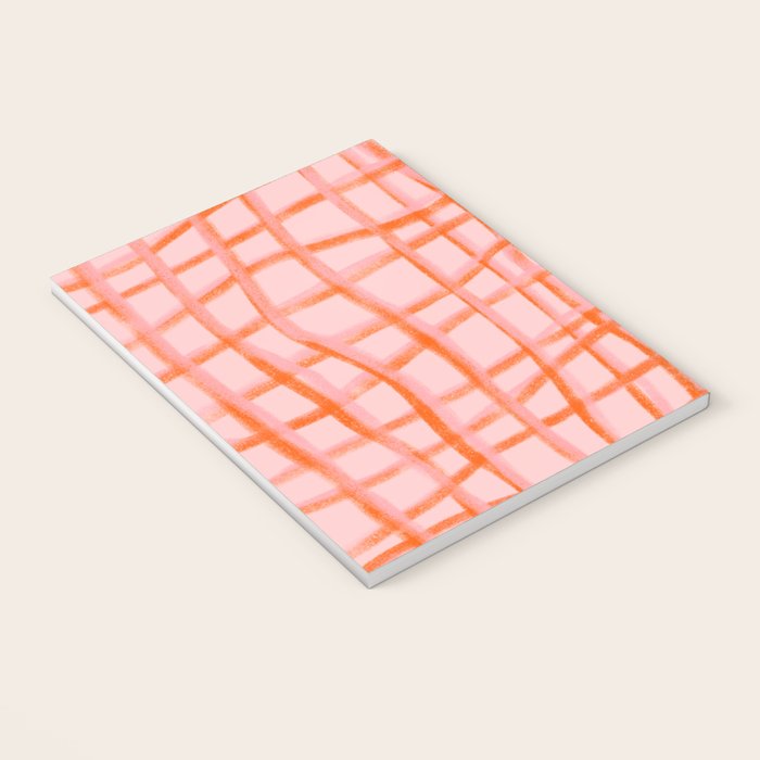 Modern abstract red and pink grids  Notebook Gallery Image 3