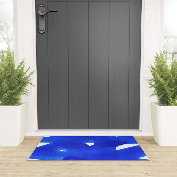 Superwatercolor Blue Welcome Mat Gallery Image 3