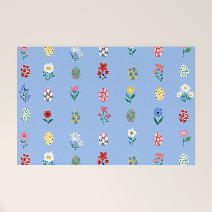 Spring Wild Flowers and Easter Eggs Welcome Mat Gallery Image 1