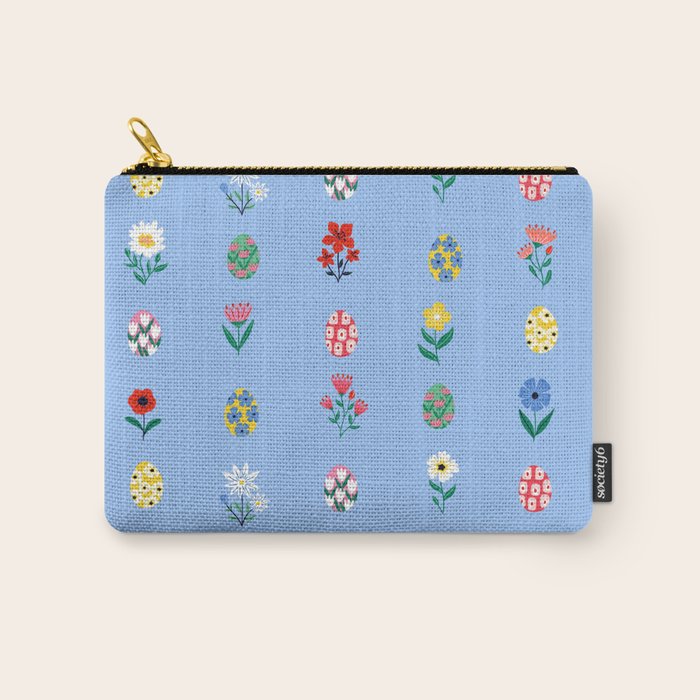 Spring Wild Flowers and Easter Eggs Carry All Pouch Gallery Image 1