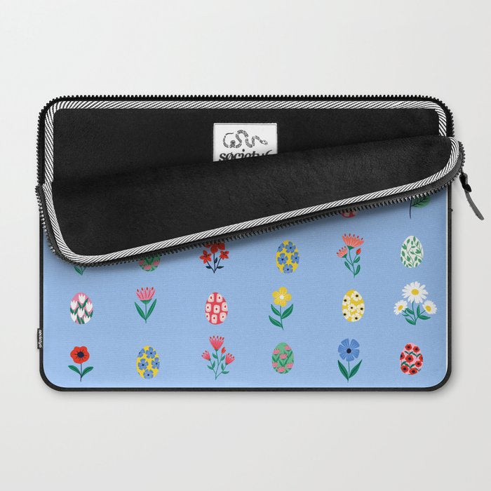 Spring Wild Flowers and Easter Eggs Laptop Sleeve Gallery Image 2