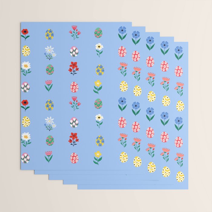 Spring Wild Flowers and Easter Eggs Wrapping Paper Gallery Image 3