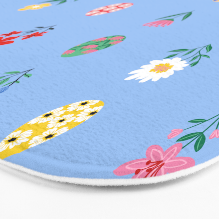 Spring Wild Flowers and Easter Eggs Bath Mat Gallery Image 3
